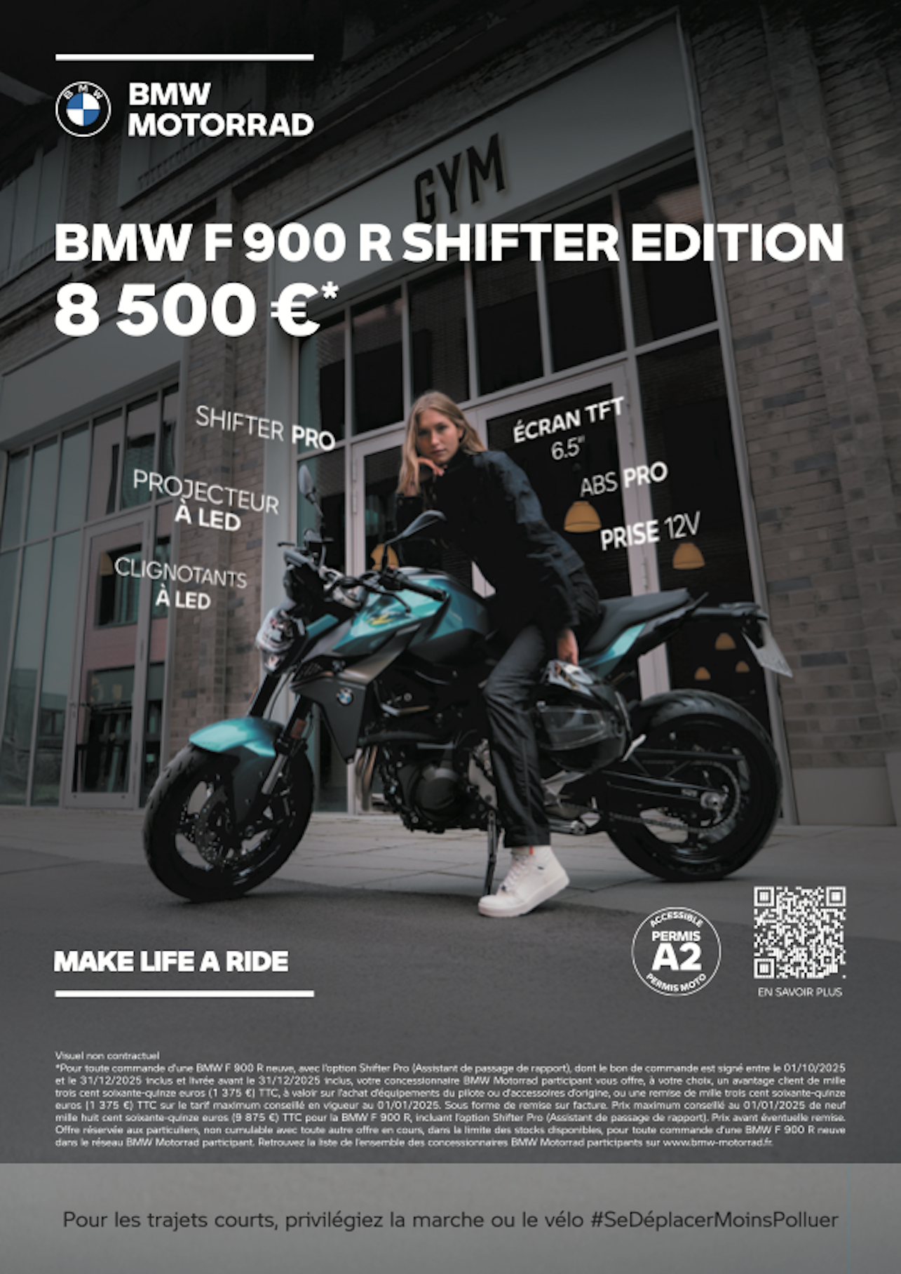 La BMW F 900 R Shifter Edition dès 8 500 €*.