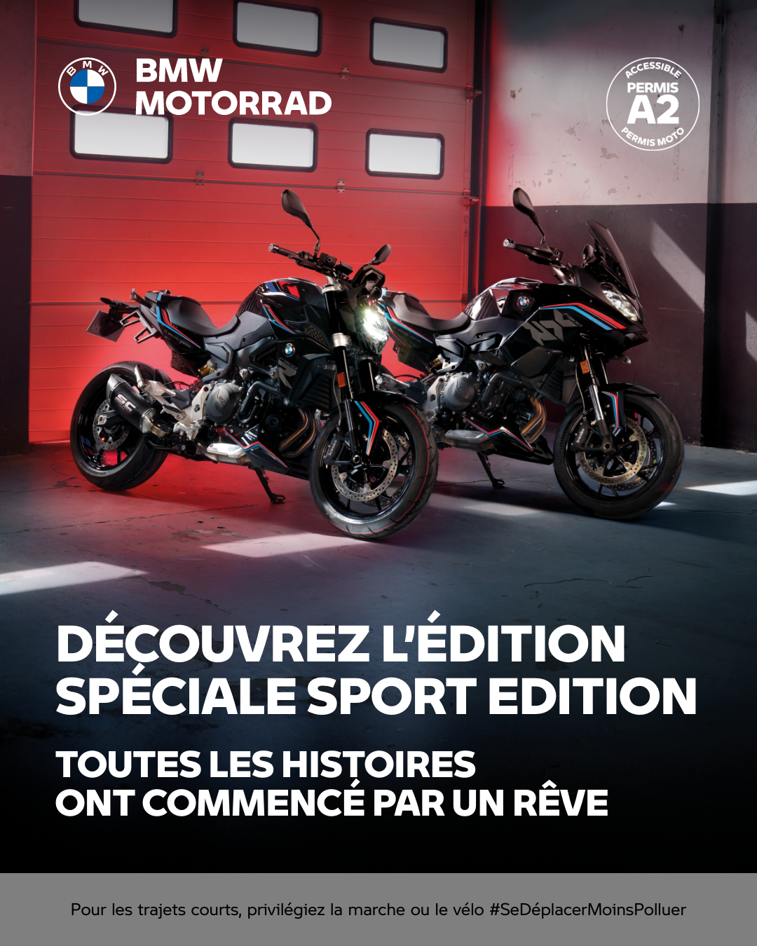 Les BMW F 900 R et BMW F 900 XR en Edition Sport.