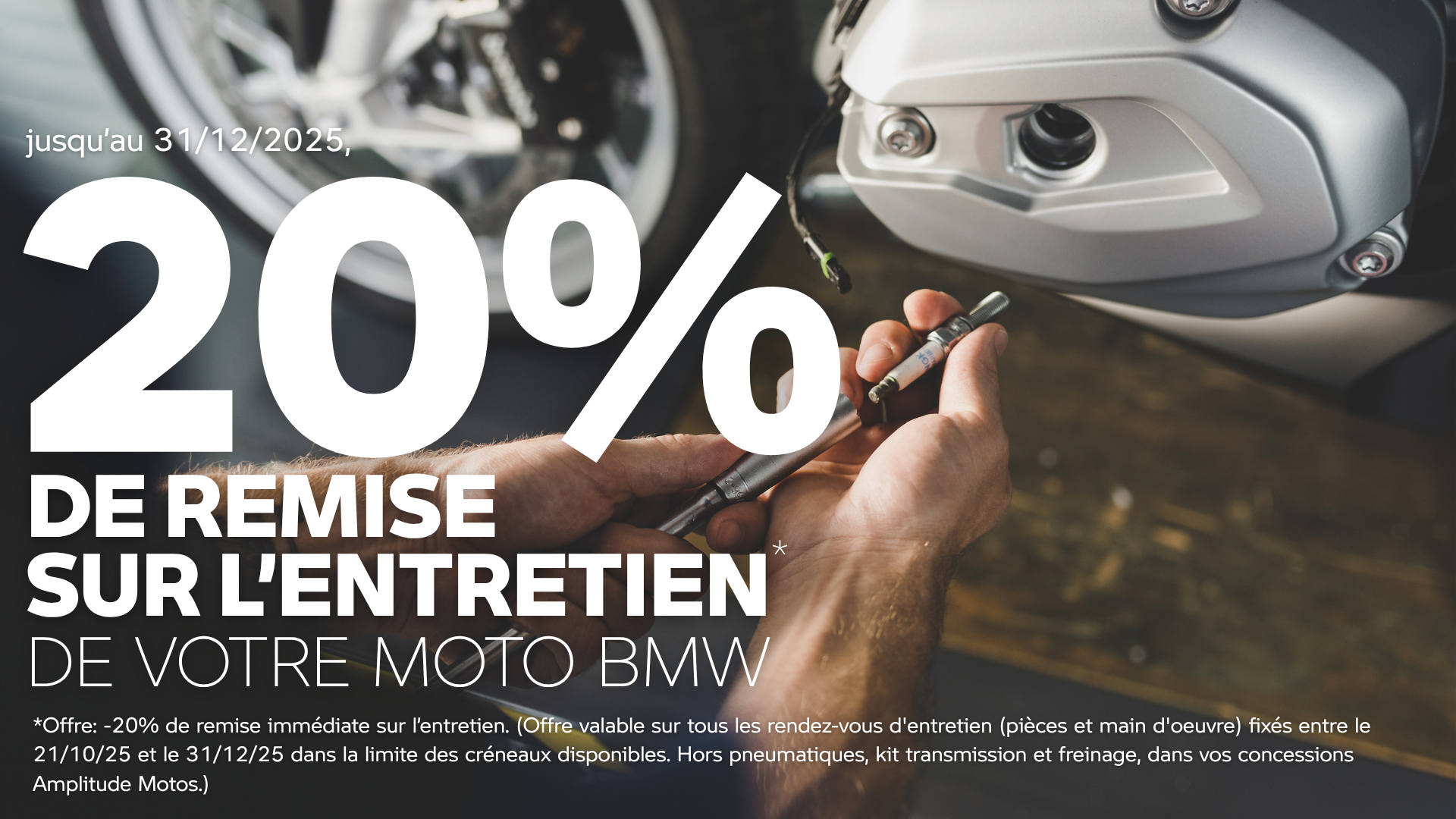 20% de remise sur l’entretien de votre moto BMW !