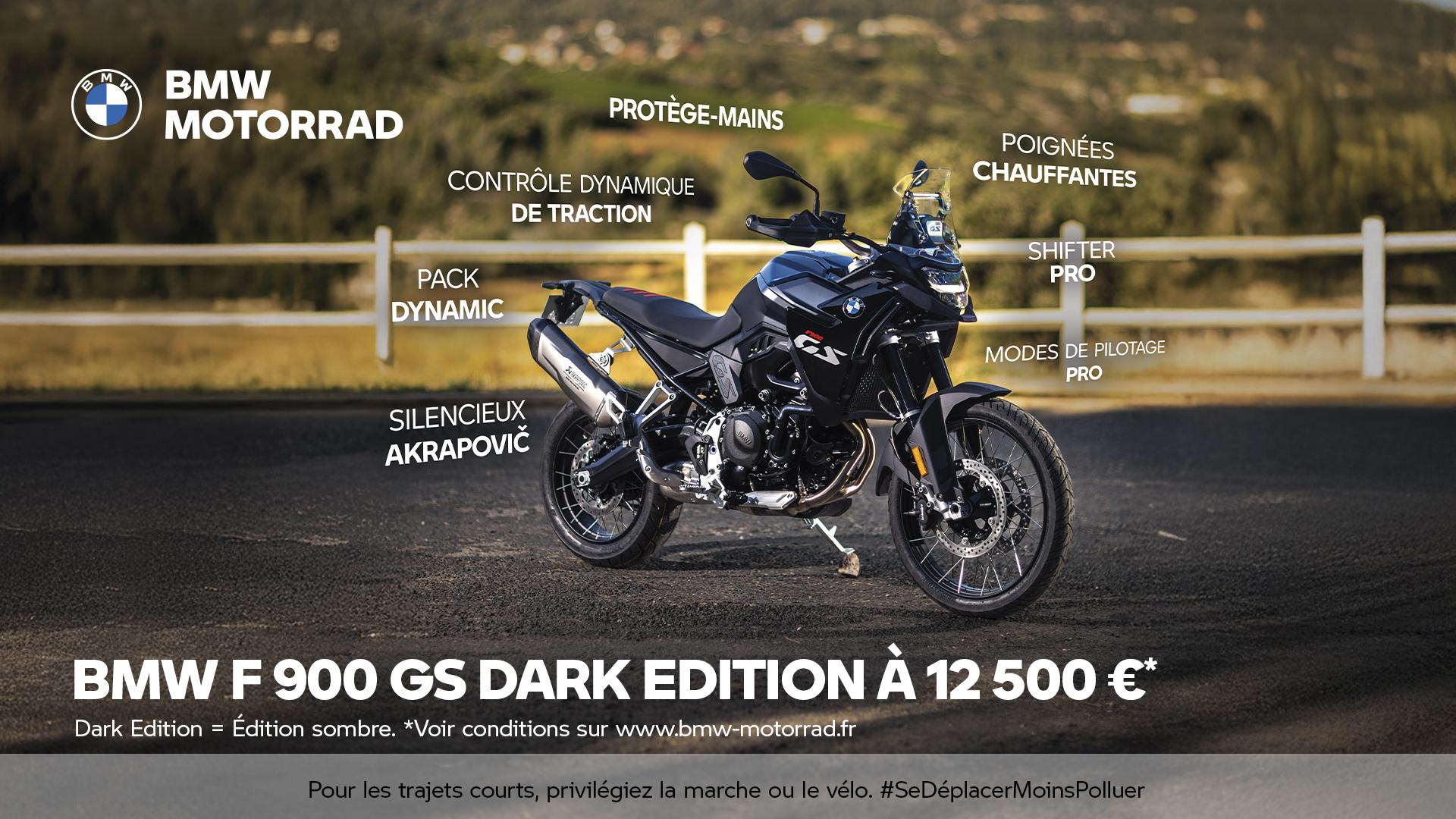 Profitez de la BMW F 900 GS Dark Edition à 12 500 €*.
