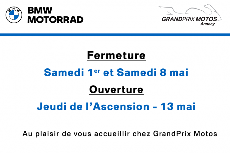  Avis à notre clientèle, la concession sera fermée les 1er et 8 mai et ouvert pour le jeudi de l'Ascension. Merci d'anticiper vos demandes auprès de nos services. Bonne route à toutes et à tous… 