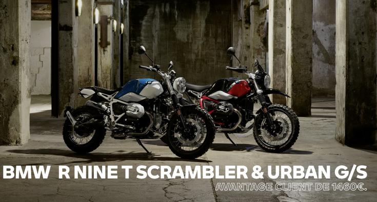 BMW R NineT Scrambler et Urban G/S à 12990€.