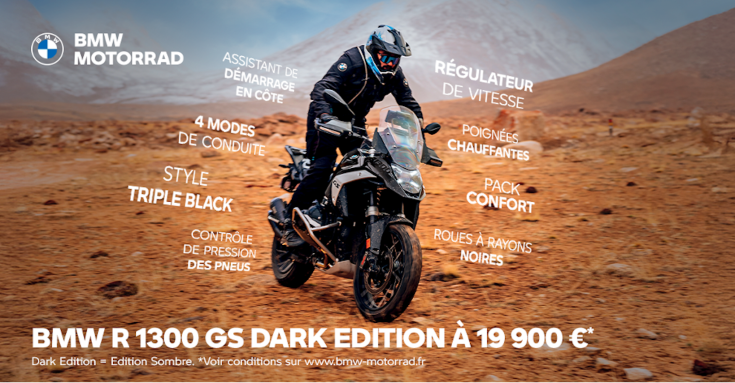 Nouvelle BMW R 1300 GS Dark Edition.