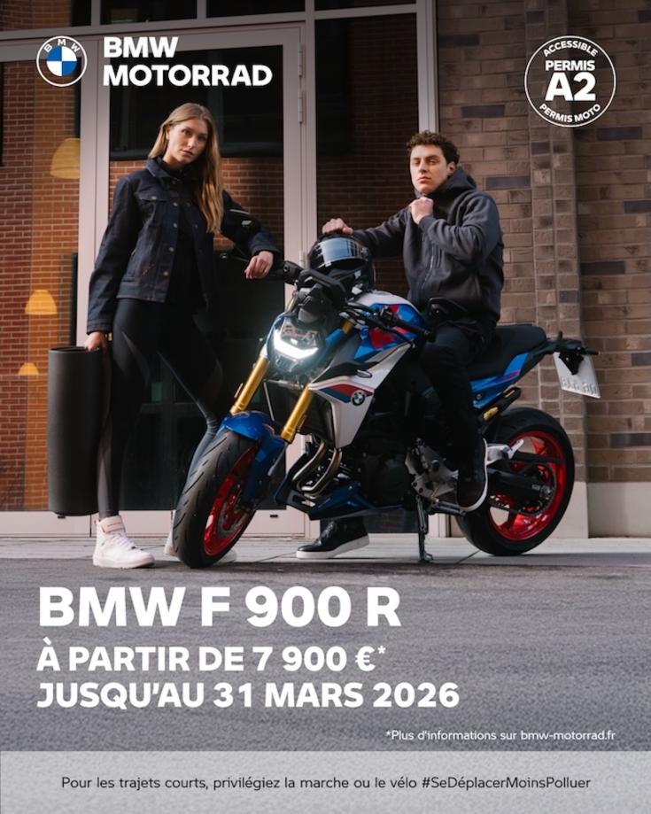 Jusqu'au 31 mars 2026, profitez de la BMW F 900 R dès 7 900 €.