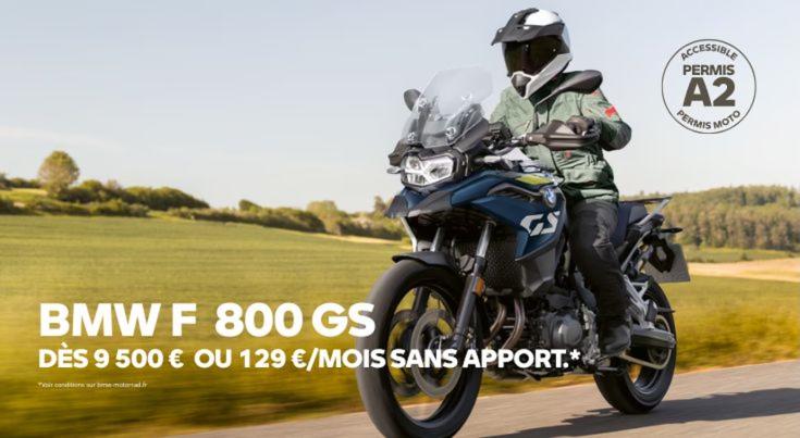 BMW F 800 GS dès 9 500€* ou 129€/mois sans apport.