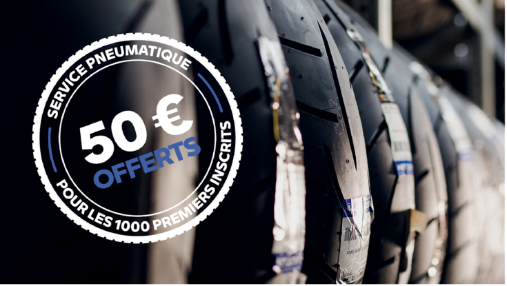 BMW MOTORRAD vous offre 50 € sur vos pneus.