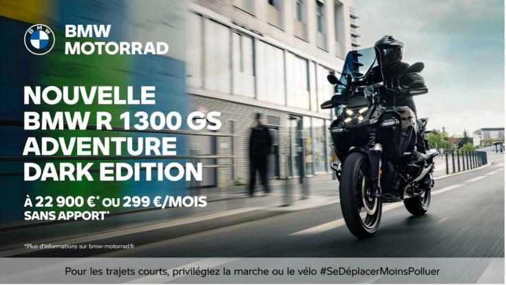 Nouvelle BMW R 1300 GS Adventure Dark Edition.