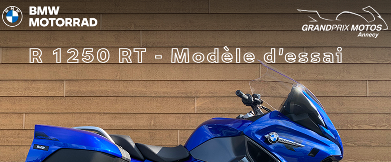 La route nouvelle R 1250 RT, référence de la gamme Tour, est à l'essai chez GrandPrix Motos Annecy. Les dernières technologies de la BMW R 1250 RT sont à découvrir sans tarder : écran TFT, radar de distance, feux LED adaptatif,…