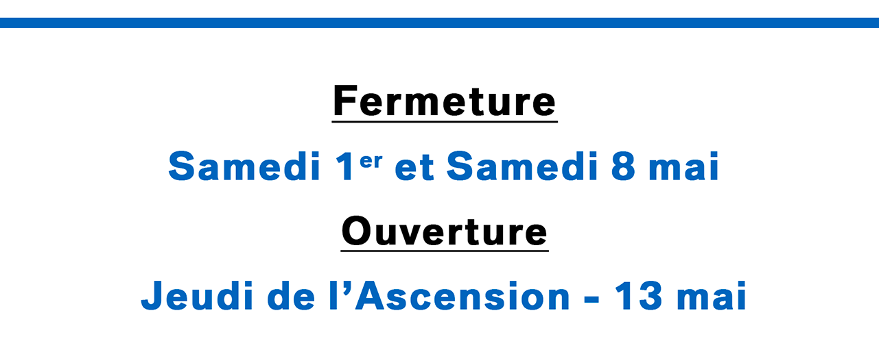  Avis à notre clientèle, la concession sera fermée les 1er et 8 mai et ouvert pour le jeudi de l'Ascension. Merci d'anticiper vos demandes auprès de nos services. Bonne route à toutes et à tous… 