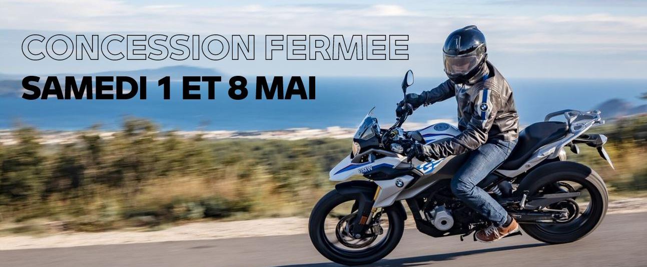Nous vous informons que votre concession BMW BAYARD AUTO MOTO sera fermée les samedis 1 et 8 mai. 
