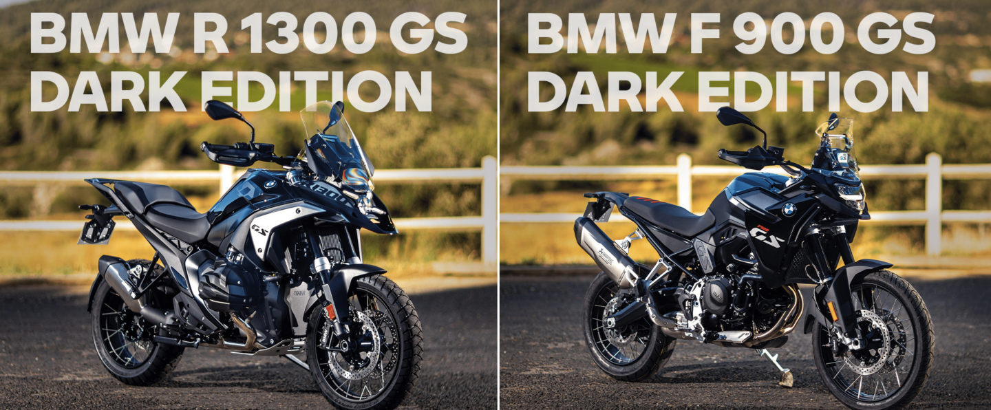 BMW R 1300 GS et BMW F 900 GS Dark Edition. 