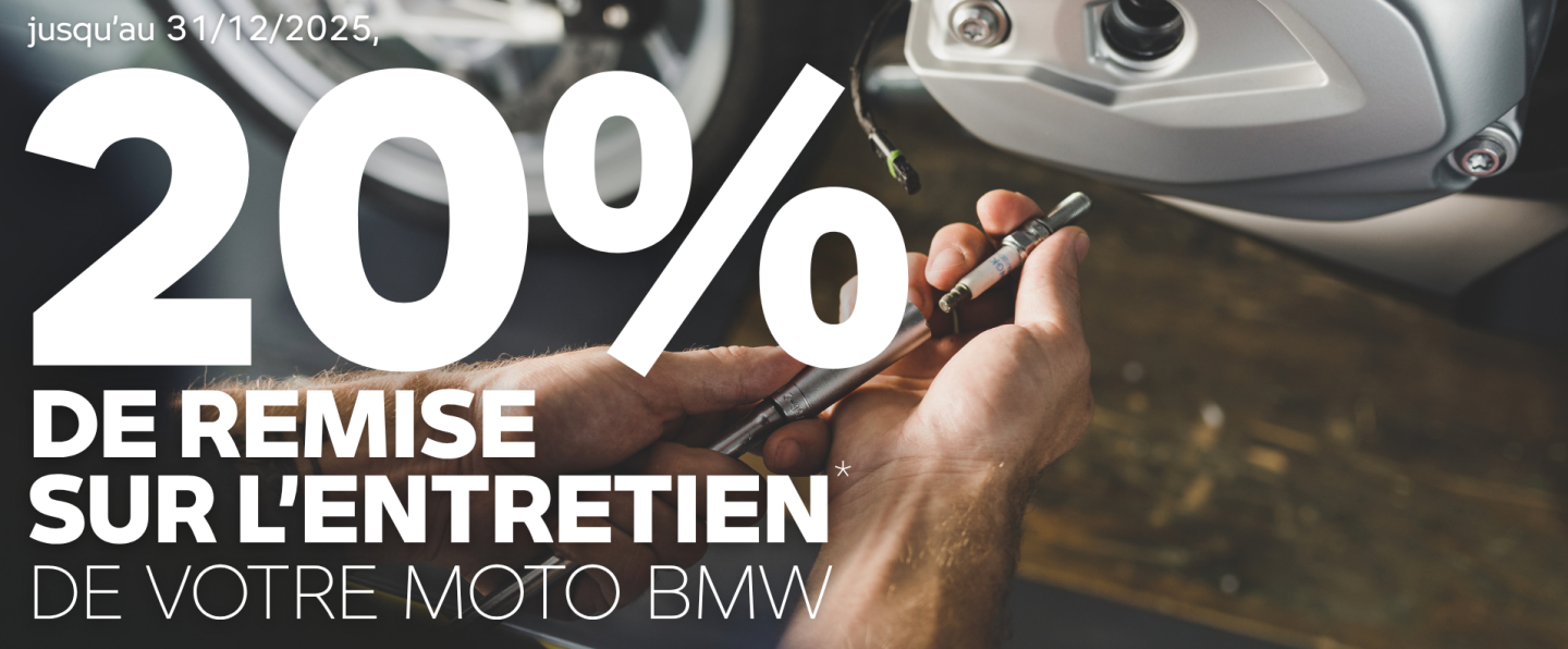 20% de remise sur l’entretien de votre moto BMW !
