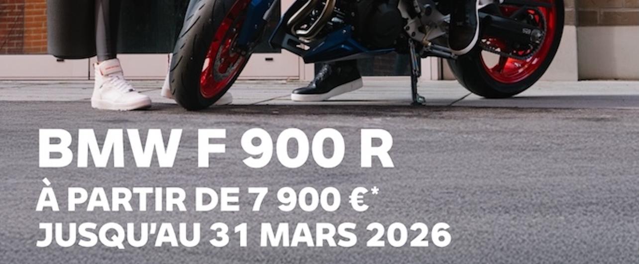 Jusqu'au 31 mars 2026, profitez de la BMW F 900 R dès 7 900 €.