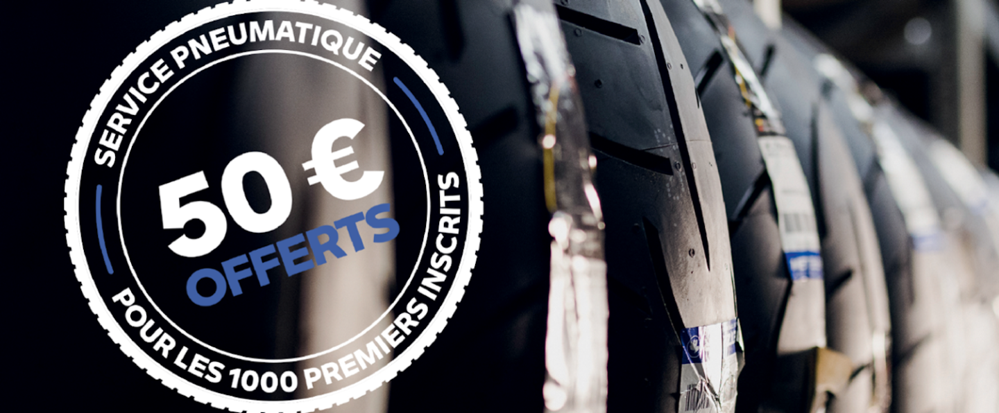BMW MOTORRAD vous offre 50 € sur vos pneus.