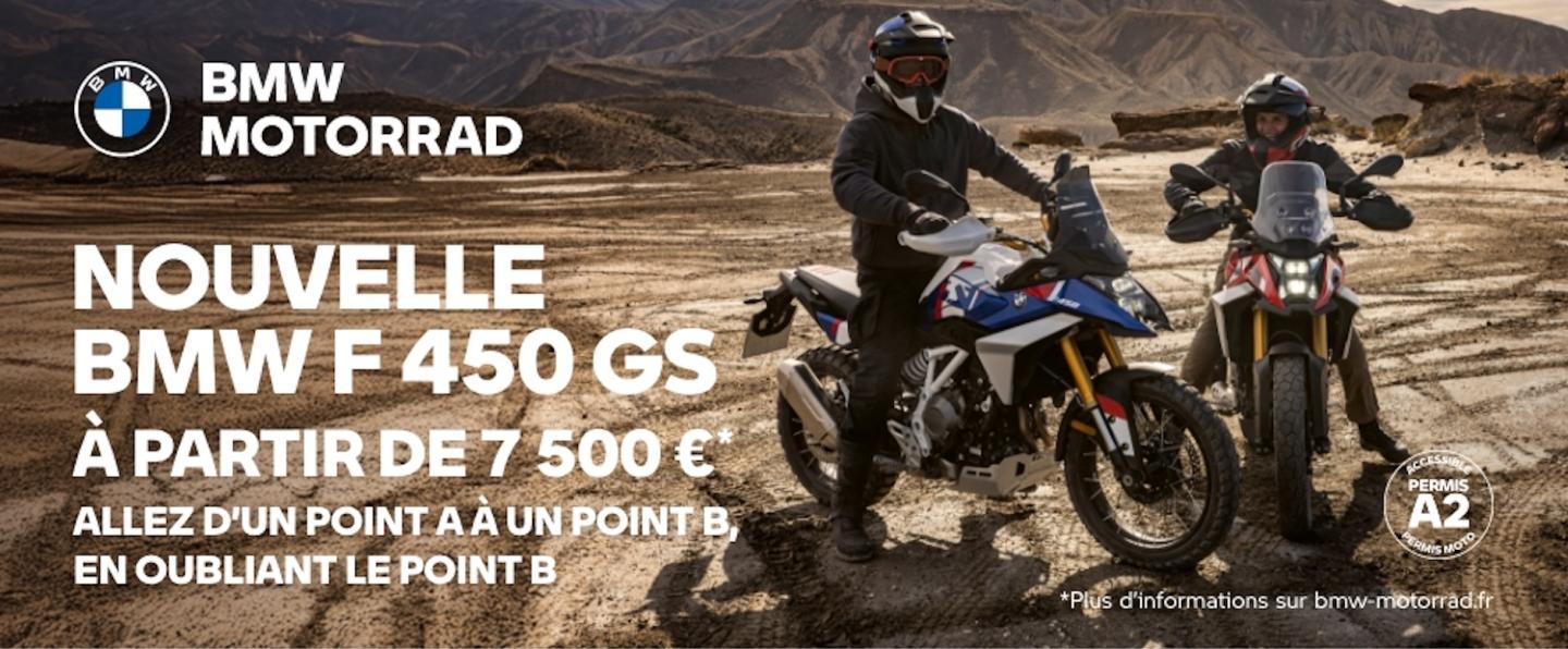  NOUVELLE BMW F 450 GS : L’AVENTURE VERSION A2.